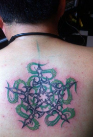 fiúk vissza szuper jóképű ötágú csillag Totem tetoválás minta
