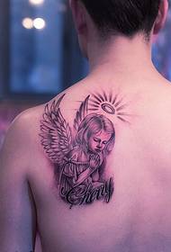 roueg bidden Engel Meedchen Tattoo Bild