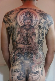 malvarmeta klasika plena dorso Puxian Bodhisattva tatuaje ŝablono