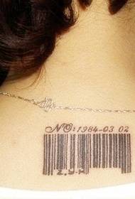 Schéinheet zréck Perséinlechkeet Barcode Tattoo