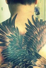 3D Eagle Tattoo-patroon met rugspiraal