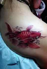 лепота леђа узорак црвене лигње тетоважа лигње