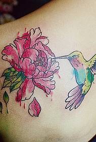 Little Swallows tatoveringsmønster på baksiden