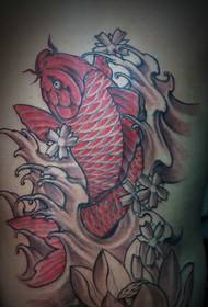 back a lively red snapper tattoo pattern