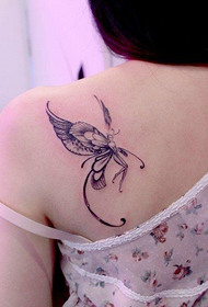 modello tatuaggio elfo farfalla posteriore