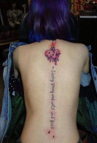 upendo na tattoo ya mgongo