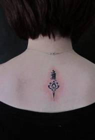 Enrere bell petit totem de lotus patró de tatuatge sànscrit