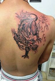 modello tatuaggio unicorno posteriore