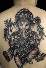 tornar interessant patró de tatuatge d'elefant de color negre gris