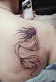 dib u dhig qaabka taranka ee 'sexy mermaid tattoo'