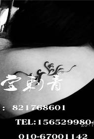 Hua Dan tattoo terug tattoo littekens bedekken tattoo Chinese karakter tattoo