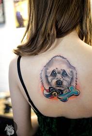 девушка назад милый щенок татуировка татуировка