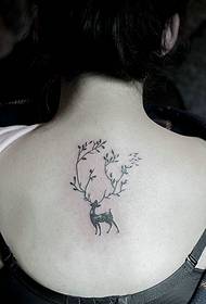 Girls Back Deer Tattoo Picture Freedom