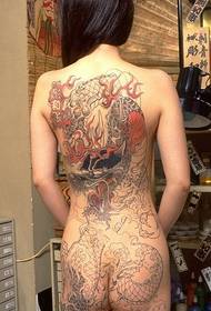 Girl Back Dragon Tattoo Pattern