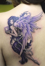 fashion beauty back angel tattoo pattern