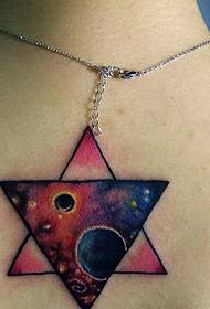 χρώμα που κινείται πίσω πεντάκτινο εικόνα τατουάζ αστέρι