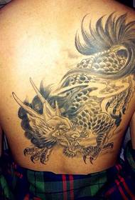 disegno del tatuaggio unicorno nero grigio posteriore