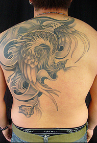 férfi fekete főnix tetoválás minta