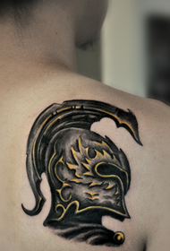 male back helmet tattoo