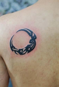 small fresh back moon totem tattoo pattern