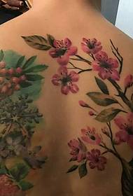 diversos patrons de tatuatges de fruites i flors combinats