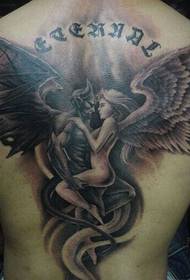 pola tato iblis dan malaikat yang tampak cantik