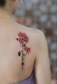 ຮູບພາບ tattoo ງາມໆແລະ poppies ທີ່ສວຍງາມ