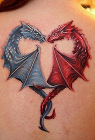 costas duas tatuagens personalizadas do dragão