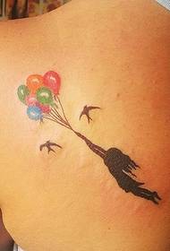 tira indietro il colorato totem tatuaggio ragazza palloncino