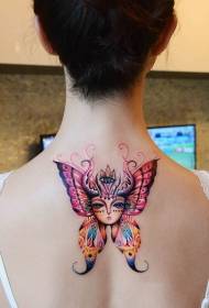 Butterfly Goddess Beauty Back litrík húðflúrmynstur