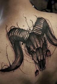két művészi totem hátsó totem tetoválás