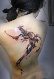 Fengxiang Skyline, tatuaggio fenice schiena ragazza