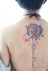 Dievčatá Rainbow Rainbow Unicorn Tattoo vzor