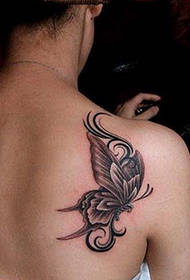 babaye nga tattoo sa shoulderbone butterfly