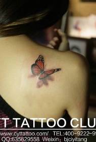 아름다운 나비 백 문신
