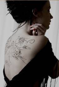 ομορφιά πίσω απλό τατουάζ ξωτικό
