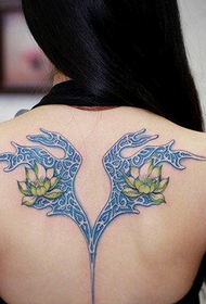 belle couleur de dos belle image de tatouage de lotus