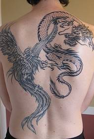 tattoo yakho yangasemuva yedrako ezindizayo ye-phoenix tattoo