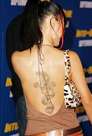 žemyninės moterys „Star White Ling“ gyvatės tatuiruotės nuotrauka