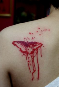 Дівчата красивий задній колір тотем метелик татуювання візерунок