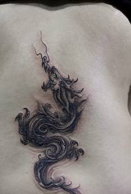 přizpůsobené zadní tetování draka tetování