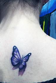 3d blue butterfly tattoo image o loʻo nofo i luga o paʻu paʻepaʻe