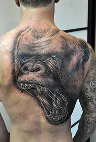 tattoo mkali wa kichwa cha orangutan