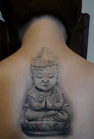 ragazza indietro modello di tatuaggio del Buddha