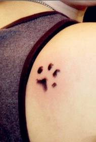 man back black cartoon footprints cute tattoo