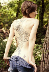 Tatuaggio europeo di bellezza sexy bellezza indietro moda
