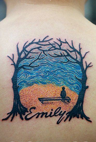 arbre bell a la imatge d'un tatuatge de l'arbre de tendència de la personalitat