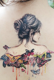 mooi vlinder meisie tatoo patroon