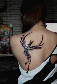 красота назад простой и красивый рисунок татуировки тотем Феникс