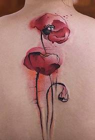 terug heldere aquarel bloem tattoo patroon